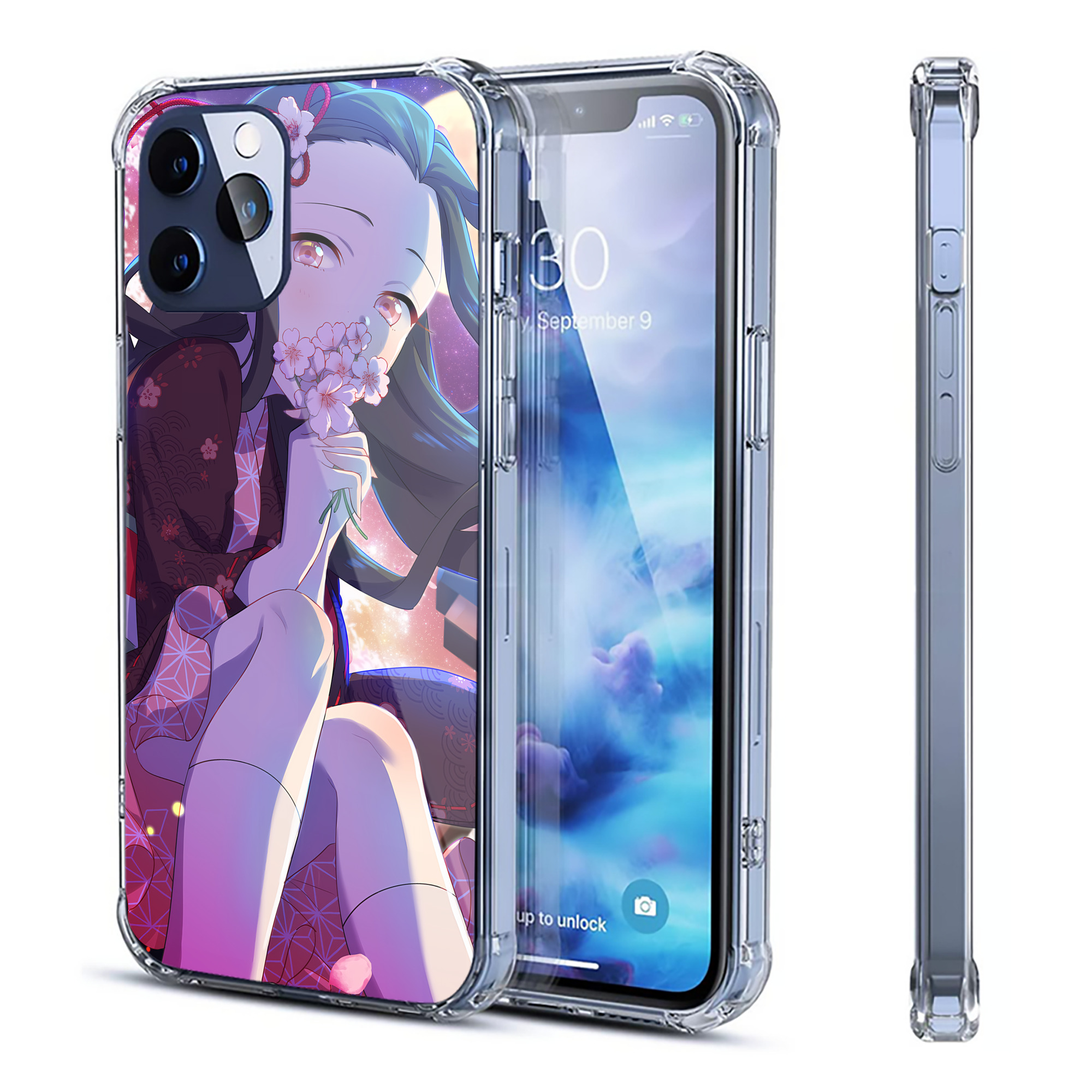 （画像用） 鬼滅の刃（きめつのやいば）竈門 禰󠄀豆子／かまど ねずこ Kamado Nezuko 【iPhone 12シリーズ対応】透明スマホケース（クリアソフトケース）
